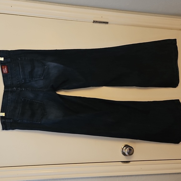VTG HOT KISS 1970s Faded Dark Wash Low Rise Flare Jeans - Picture 6 of 13